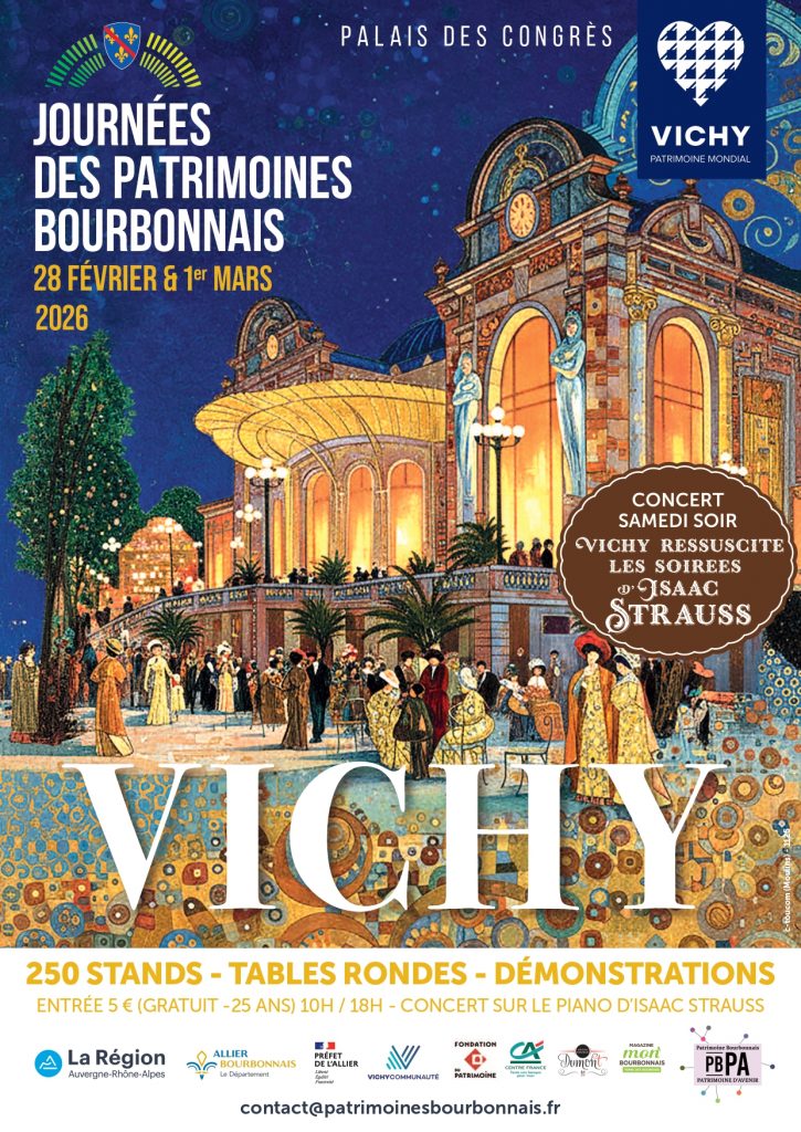 5èmes Journées des Patrimoines Bourbonnais 28 février et 1er mars 2026 à Vichy